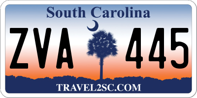 SC license plate ZVA445