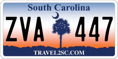 SC license plate ZVA447