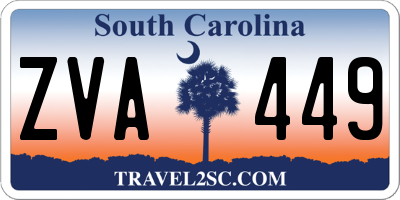 SC license plate ZVA449