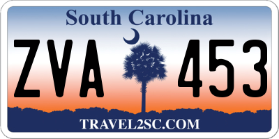 SC license plate ZVA453