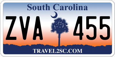 SC license plate ZVA455