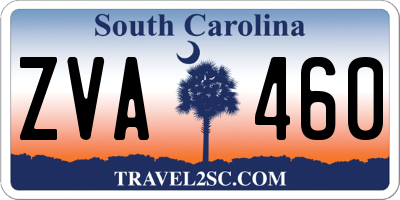 SC license plate ZVA460