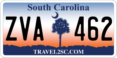 SC license plate ZVA462