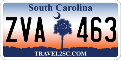 SC license plate ZVA463