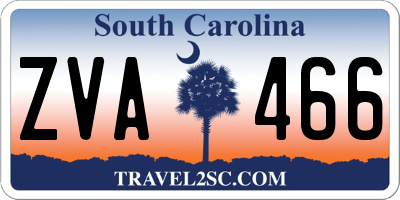 SC license plate ZVA466