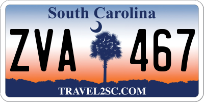 SC license plate ZVA467