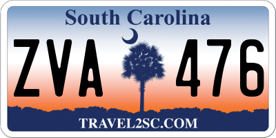 SC license plate ZVA476