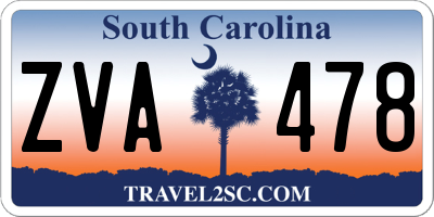 SC license plate ZVA478