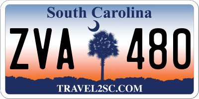 SC license plate ZVA480