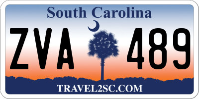 SC license plate ZVA489