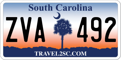 SC license plate ZVA492