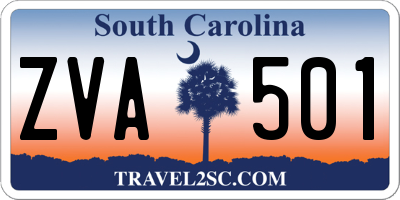 SC license plate ZVA501