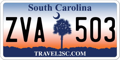 SC license plate ZVA503