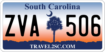 SC license plate ZVA506