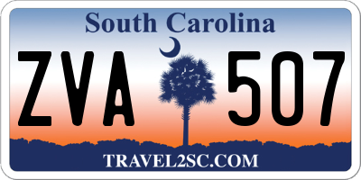 SC license plate ZVA507