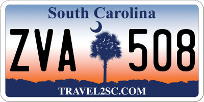 SC license plate ZVA508