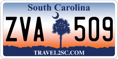 SC license plate ZVA509