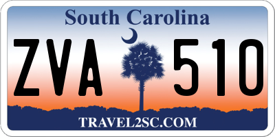 SC license plate ZVA510