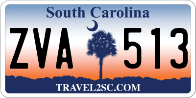 SC license plate ZVA513