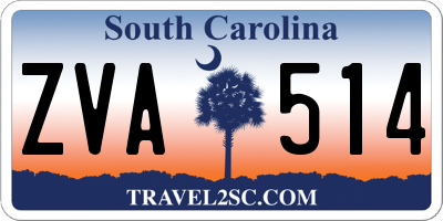 SC license plate ZVA514