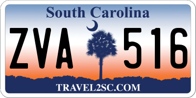 SC license plate ZVA516