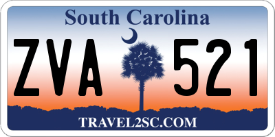 SC license plate ZVA521