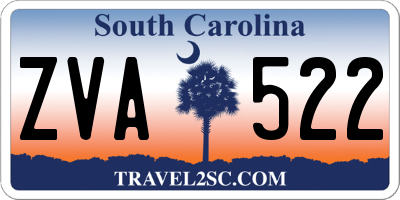 SC license plate ZVA522