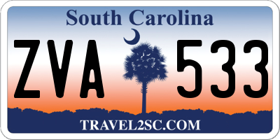 SC license plate ZVA533