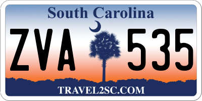 SC license plate ZVA535