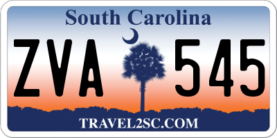SC license plate ZVA545