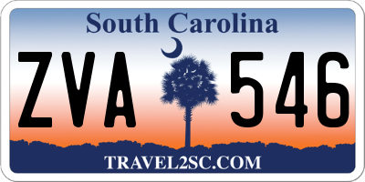 SC license plate ZVA546