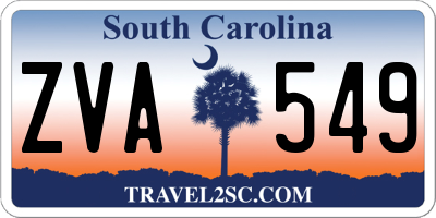 SC license plate ZVA549