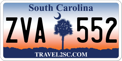 SC license plate ZVA552