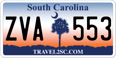 SC license plate ZVA553