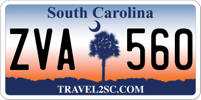 SC license plate ZVA560