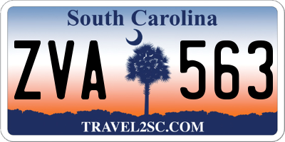 SC license plate ZVA563