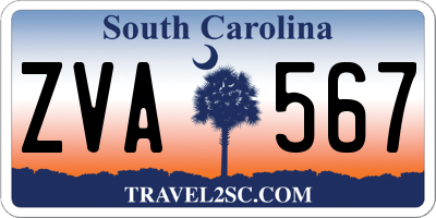 SC license plate ZVA567