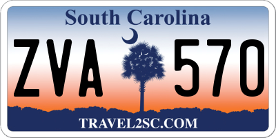SC license plate ZVA570