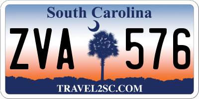 SC license plate ZVA576