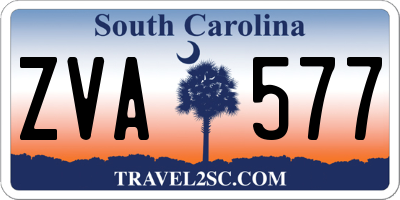 SC license plate ZVA577