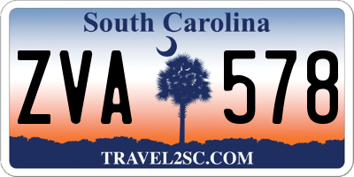 SC license plate ZVA578