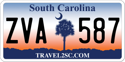 SC license plate ZVA587