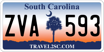 SC license plate ZVA593