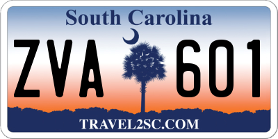 SC license plate ZVA601