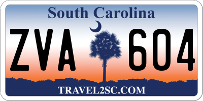 SC license plate ZVA604