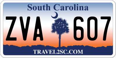 SC license plate ZVA607