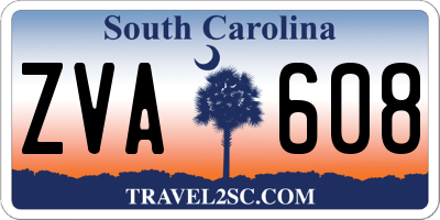 SC license plate ZVA608