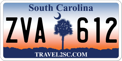 SC license plate ZVA612