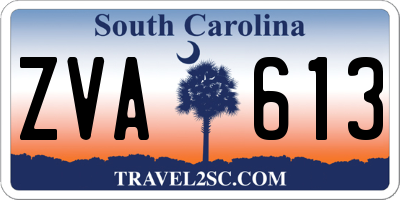 SC license plate ZVA613