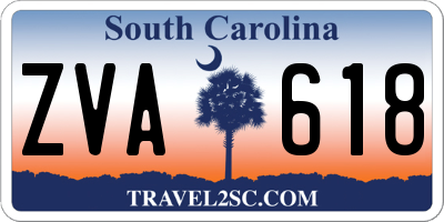 SC license plate ZVA618